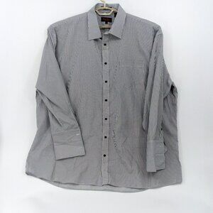 Bruno Conte Striped Button-Down French Cuffs Dress Shirt 36/37